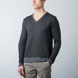 Men's Gray JERRY KAYE V-Neck Sweater